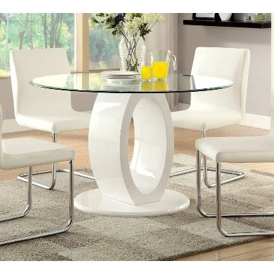 Spearelton Oval Pedestal Round Dining Table White - HOMES: Inside + Out 1 Spearelton Oval Pedestal Round Dining Table White - HOMES: Inside + Out