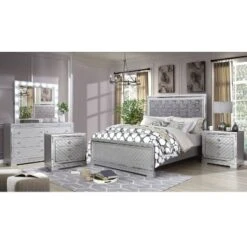 5pc Eastern King Tenaya Bedroom Set Silver/Gray - HOMES: Inside + Out