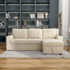 HOMES: Inside + Out Paeke Sleeper Sectional Sofa Corduroy With Storage Chaise And Reversible 21 HOMES: Inside + Out Paeke Sleeper Sectional Sofa Corduroy With Storage Chaise And Reversible -Inside out home GUEST 7c76a2fb a34d 4d94 b922 327fa7c6e2de