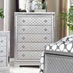 6pc Tenaya Bedroom Set Silver/Gray - HOMES: Inside + Out -Inside out home GUEST 7d795cd4 a1c1 46d1 be81 3be53d172bba