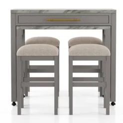 5pc Gardenside Expandable Counter Height Dining Table Set White/Light Gray/Beige - HOMES: Inside + Out 9 5pc Gardenside Expandable Counter Height Dining Table Set White/Light Gray/Beige - HOMES: Inside + Out -Inside out home GUEST 7fa3f203 10fe 425c 93fd c031a1a2127b