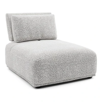 HOMES: Inside + Out 5pc Povoa 159" Modular Curved Sectional Sofa Modern Boucle With Extendable Backrest Light Gray 7 HOMES: Inside + Out 5pc Povoa 159" Modular Curved Sectional Sofa Modern Boucle With Extendable Backrest Light Gray - Image 7