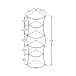 70.8" Ronni Contemporary 5 Shelf Corner Bookcase Walnut - HOMES: Inside + Out -Inside out home GUEST 80a2dfa7 0a87 4ef4 b11b 86d1d9f54dcf