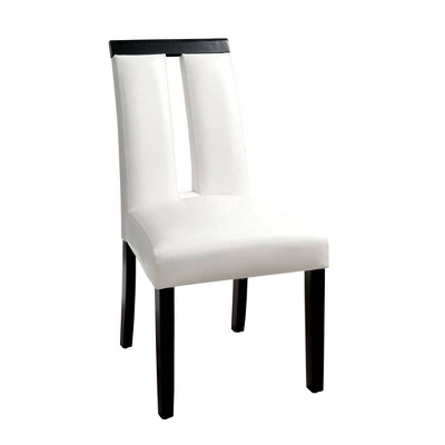 Set Of 2 Stevenson White Leatherette Padded Open Slit Back Chair Black/White - HOMES: Inside + Out 2 Set Of 2 Stevenson White Leatherette Padded Open Slit Back Chair Black/White - HOMES: Inside + Out - Image 2