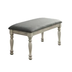 6pc Gordon Transitional Dining Set With Bench Gray/Beige - HOMES: Inside + Out -Inside out home GUEST 81c10750 a29d 4cc8 a9c3 b0828ef11e18