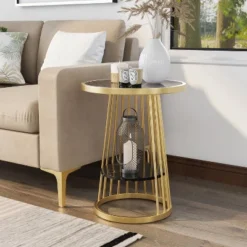 Tinful Modern Round Side Table - HOMES: Inside + Out 12 Tinful Modern Round Side Table - HOMES: Inside + Out -Inside out home GUEST 8277603a 0fff 460f a3e7 5b7175531176