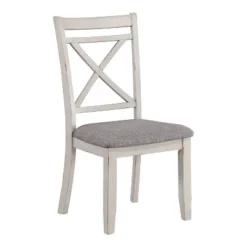 6pc Arga Solid Wood Dining Set Gray/Antique White - HOMES: Inside + Out -Inside out home GUEST 839bd429 d6e7 4d0e bf61 10b205dae3e9