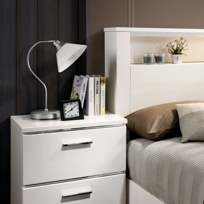 April 2 Drawer Nightstand White - HOMES: Inside + Out 2 April 2 Drawer Nightstand White - HOMES: Inside + Out - Image 2