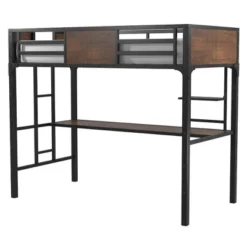 Twin Navii Industrial Loft Bed Black - HOMES: Inside + Out -Inside out home GUEST 850101ab ec3e 466d ac17 a2e5070cf934