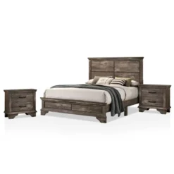 3pc Jacobi Bed With 2 Nightstands Gray - HOMES: Inside + Out 13 3pc Jacobi Bed With 2 Nightstands Gray - HOMES: Inside + Out -Inside out home GUEST 8556dd56 5ac4 4897 9194 940c93aa7a84
