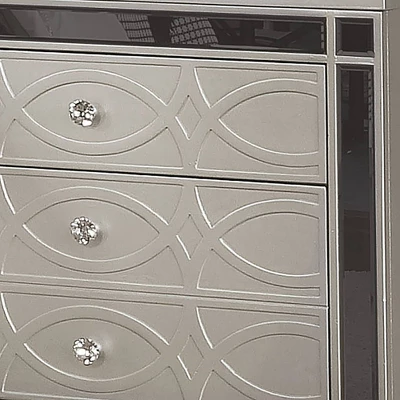 La Mesa 3 Drawer Glam Nightstand Silver - HOMES: Inside + Out 2 La Mesa 3 Drawer Glam Nightstand Silver - HOMES: Inside + Out - Image 2