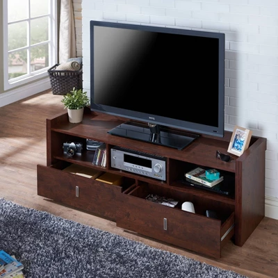 Flatcar Multi Functional Storage TV Stand For TVs Up To 65" Vintage Walnut - HOMES: Inside + Out 8 Flatcar Multi Functional Storage TV Stand For TVs Up To 65" Vintage Walnut - HOMES: Inside + Out - Image 8