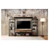 4pc Stonehedge Industrial Pipe Inspired Entertainment Console Black/Natural - HOMES: Inside + Out