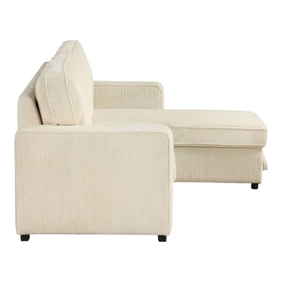 HOMES: Inside + Out Paeke Sleeper Sectional Sofa Corduroy With Storage Chaise And Reversible 7 HOMES: Inside + Out Paeke Sleeper Sectional Sofa Corduroy With Storage Chaise And Reversible - Image 7