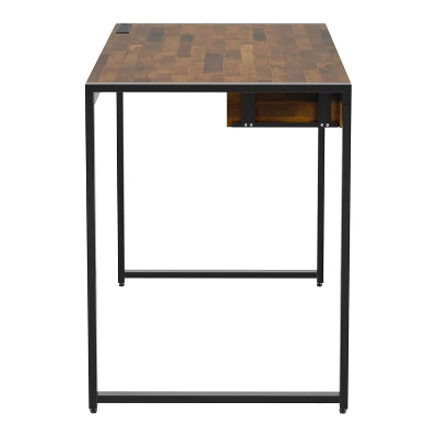 Eriboll Writing Desk With 1 Drawer And USB Plug Sand Black/Natural Tone - HOMES: Inside + Out 3 Eriboll Writing Desk With 1 Drawer And USB Plug Sand Black/Natural Tone - HOMES: Inside + Out - Image 3