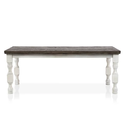 78" Cambrien Rustic Two-Tone Dining Table Antique White/Gray - HOMES: Inside + Out 3 78" Cambrien Rustic Two-Tone Dining Table Antique White/Gray - HOMES: Inside + Out - Image 3