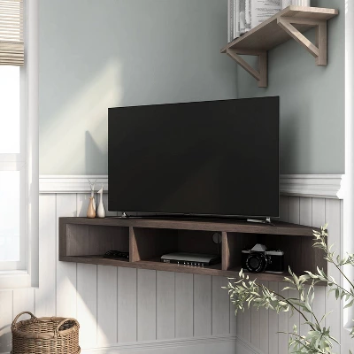 Tybo Open Shelves Corner Floating Console Fits Tv's Up To 50" - HOMES: Inside + Out 6 Tybo Open Shelves Corner Floating Console Fits Tv's Up To 50" - HOMES: Inside + Out - Image 6