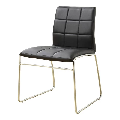 5pc Aneston Glass Top Chrome Leg Round Dining Table Set Chrome/Black - HOMES: Inside + Out 4 5pc Aneston Glass Top Chrome Leg Round Dining Table Set Chrome/Black - HOMES: Inside + Out - Image 4