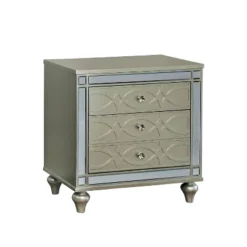 La Mesa 3 Drawer Glam Nightstand Silver - HOMES: Inside + Out 5 La Mesa 3 Drawer Glam Nightstand Silver - HOMES: Inside + Out -Inside out home GUEST 8bf1c2ed b884 4237 b3f0 5641c3cbaeb0
