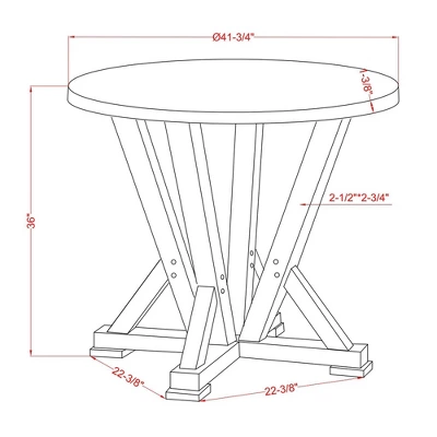 41" Naxti Rustic Round Counter Height Table Light Oak/Antique White - HOMES: Inside + Out 5 41" Naxti Rustic Round Counter Height Table Light Oak/Antique White - HOMES: Inside + Out - Image 5