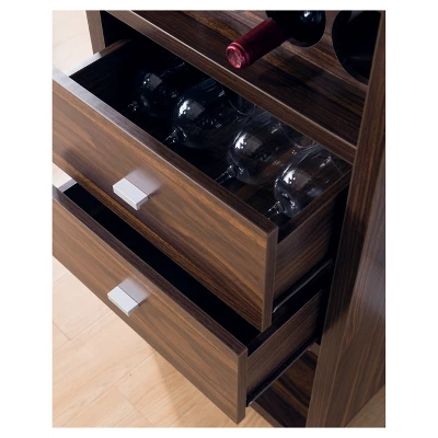 Iohomes Sierri Contemporary Wine Cabinet Dark Walnut - HOMES: Inside + Out 4 Iohomes Sierri Contemporary Wine Cabinet Dark Walnut - HOMES: Inside + Out - Image 4