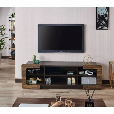 Dimanche TV Stand For TVs Up To 70" Dark Wenge - HOMES: Inside + Out 1 Dimanche TV Stand For TVs Up To 70" Dark Wenge - HOMES: Inside + Out