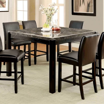 HOMES: Inside + Out Bailey II Marble Top Counter Height Dining Table - Black 1 HOMES: Inside + Out Bailey II Marble Top Counter Height Dining Table - Black