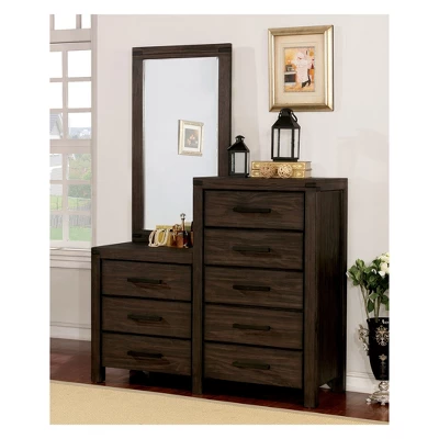 Simones Rustic 8 Drawer Dresser And Mirror Wire-Brushed Rustic Brown - HOMES: Inside + Out 1 Simones Rustic 8 Drawer Dresser And Mirror Wire-Brushed Rustic Brown - HOMES: Inside + Out