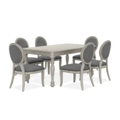 7pc Gordon Transitional Dining Set Antique White/Gray - HOMES: Inside + Out 9 7pc Gordon Transitional Dining Set Antique White/Gray - HOMES: Inside + Out -Inside out home GUEST 9823aed3 bfc7 4742 9aff b1013eabac5d
