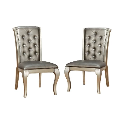 2pk Samantha Tufted Scrolled Back Side Dining Chair - HOMES: Inside + Out 5 2pk Samantha Tufted Scrolled Back Side Dining Chair - HOMES: Inside + Out - Image 5