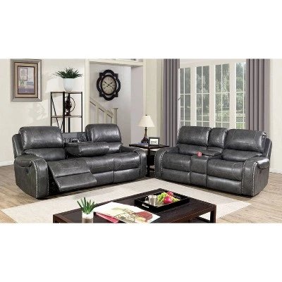 Symons Upholstered Recliner Sofa Gray - HOMES: Inside + Out 2 Symons Upholstered Recliner Sofa Gray - HOMES: Inside + Out - Image 2