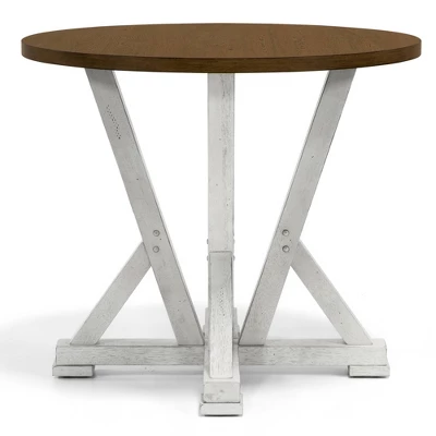 41" Naxti Rustic Round Counter Height Table Light Oak/Antique White - HOMES: Inside + Out 2 41" Naxti Rustic Round Counter Height Table Light Oak/Antique White - HOMES: Inside + Out - Image 2