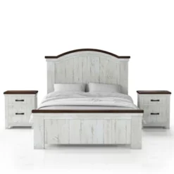 3pc Willow Rustic Bedroom Set With 2 Nightstands Distressed White/Walnut - HOMES: Inside + Out 16 3pc Willow Rustic Bedroom Set With 2 Nightstands Distressed White/Walnut - HOMES: Inside + Out -Inside out home GUEST 9f0f4443 b3a9 4d75 9ed5 43419b4e2371