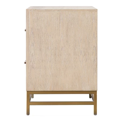 HOMES: Inside + Out Set Of 2 Neovesi Wood Nightstands Boho Oak With 2 Drawers Walnut 4 HOMES: Inside + Out Set Of 2 Neovesi Wood Nightstands Boho Oak With 2 Drawers Walnut - Image 4