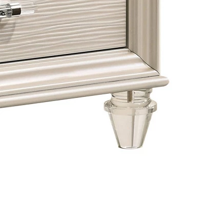 Fosset 2 Drawer Acrylic Legs Nightstand Pearl White - HOMES: Inside + Out 2 Fosset 2 Drawer Acrylic Legs Nightstand Pearl White - HOMES: Inside + Out - Image 2