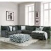 HOMES: Inside + Out Telven 139" L Shaped Sectional Chenille With Pillows