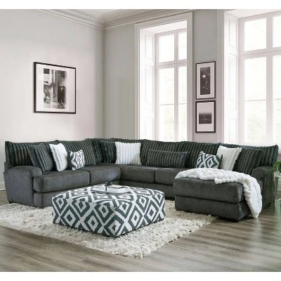 HOMES: Inside + Out Telven 139" L Shaped Sectional Chenille With Pillows 1 HOMES: Inside + Out Telven 139" L Shaped Sectional Chenille With Pillows