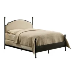 Geraldine Upholstered Headboard Poster Panel Bed Powder Coated Gun Metal - HOMES: Inside + Out -Inside out home GUEST abf61064 8b97 4a66 a90a e65612d4e539