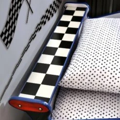 Twin Quessa Police Car Bed With Led Headlight Chair Black/White - HOMES: Inside + Out -Inside out home GUEST ac076fe6 b74e 45f0 a899 e5218b4b9659