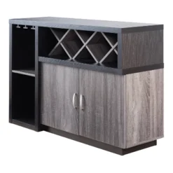 Alsco Buffet Server With Wine Rack Distressed Gray/ Light Oak - HOMES: Inside + Out -Inside out home GUEST ac45988f 9a35 460c 8985 3ddc3d7c41ff