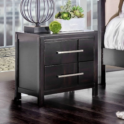 Dendro 2 Drawer Nightstand Espresso - HOMES: Inside + Out 2 Dendro 2 Drawer Nightstand Espresso - HOMES: Inside + Out - Image 2