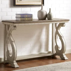 Myrtle Solid Wood Sofa Table Dark Oak - HOMES: Inside + Out