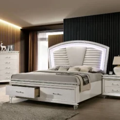 3pc California King Granite Bedroom Set With Nightstand And Chest Pearl White - HOMES: Inside + Out -Inside out home GUEST afa9aec8 d91a 44cd 8e6a e63ba0126eee