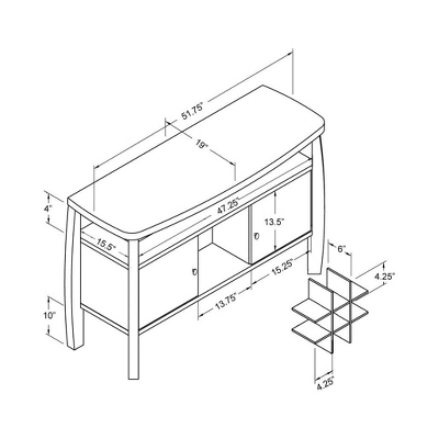 Angla Modern Bold Curved Dining Buffet Espresso - HOMES: Inside + Out 4 Angla Modern Bold Curved Dining Buffet Espresso - HOMES: Inside + Out - Image 4