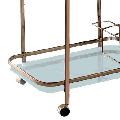 HOMES: Inside + Out Elleria Rectangular Metal Serving Cart Metal/Champagne 2 HOMES: Inside + Out Elleria Rectangular Metal Serving Cart Metal/Champagne - Image 2
