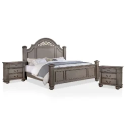 3pc Pennings Traditional Bed Set With 2 Nightstands Gray - HOMES: Inside + Out 31 3pc Pennings Traditional Bed Set With 2 Nightstands Gray - HOMES: Inside + Out -Inside out home GUEST b1deb359 70a8 40ec 9e21 d80623285538