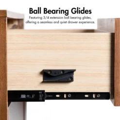 HOMES: Inside + Out 3pc Full Riverstone Mid-Century Modern Boucle Bedroom Set With 2 Nightstands Walnut -Inside out home GUEST b2810296 56b0 4aa5 8e08 a4e3f687759f