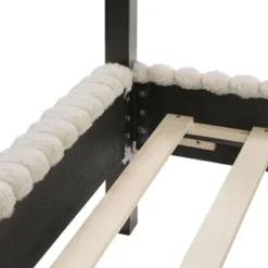 HOMES: Inside + Out Queen Barrette Canopy Platform Bed With Corduroy Upholstered Bed Light Brown -Inside out home GUEST b290fe63 268a 4244 a9f5 5ae940c0894b