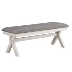 6pc Arga Solid Wood Dining Set Gray/Antique White - HOMES: Inside + Out -Inside out home GUEST b2938330 85a3 4f92 996a f75cd39a6b6f