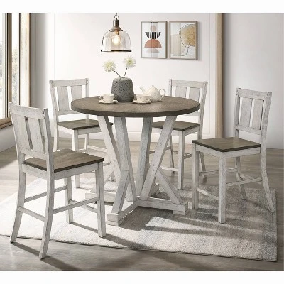 5pc Holmsteed Counter Height Dining Set Cremini Brown/Antique White - HOMES: Inside + Out 1 5pc Holmsteed Counter Height Dining Set Cremini Brown/Antique White - HOMES: Inside + Out